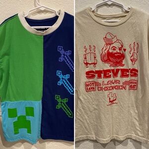 Minecraft kid’s shirt bundle: Creeper - Steve’s Lava Chicken